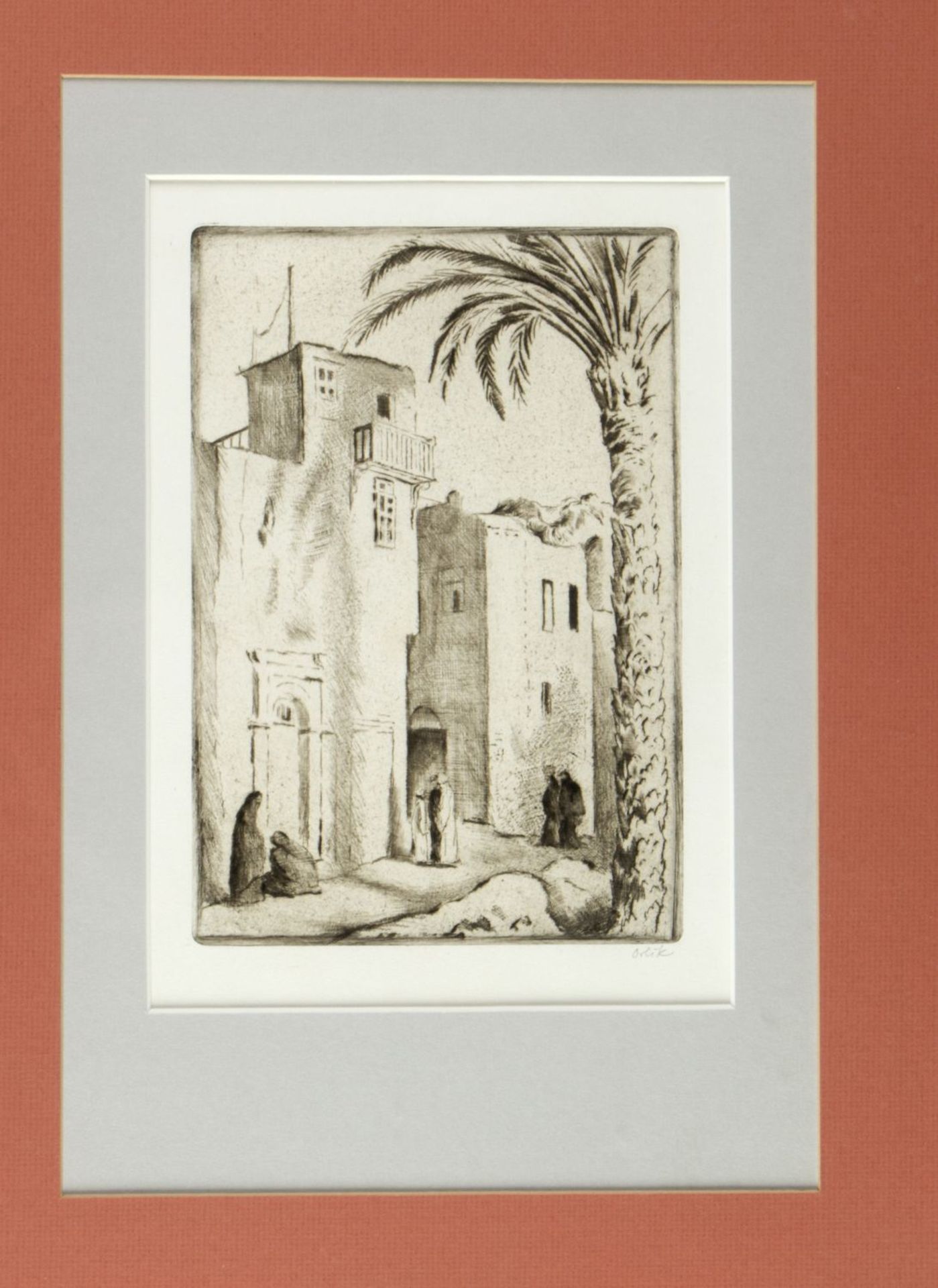 Orlik, Emil. 1870 Prag - Berlin 1932Straßenszene in Tunis. Araberin auf einer Straße - Bild 3 aus 7