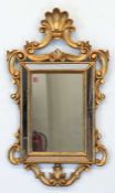 Spiegel im Barockstil, 20. Jh., Holz, gold gefaßt, Rand mit Spiegelfeldern, verziert mitVolu