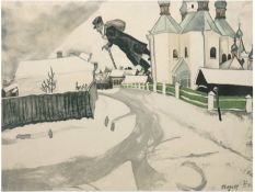 Chagall, Marc (1887 Liosno-1985 Saint Paul-de-Vence) "Lebenslinien", Litho, in der Plattesign