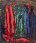 Wirkner, Michael "Abstrakt", Öl/Hf., unsign., rücks. bez., 19x12 cm, Rahmen