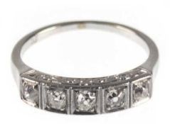 Ring um ca. 1910, Platin, Brillanten zus. ca. 0,50, RG 55, Innendurchmesser 17,5 mm