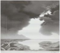 "Moment der Stille", Grafik, undeutl. handsign. u.r., mittig bez., 48/135, 39x43 cm, imPassep