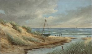 Brandt, Viggo (1882-1959) "Lönstrup- Fischerboot am Strand", Öl/Lw., sign. u.l., 34x50 cm,R