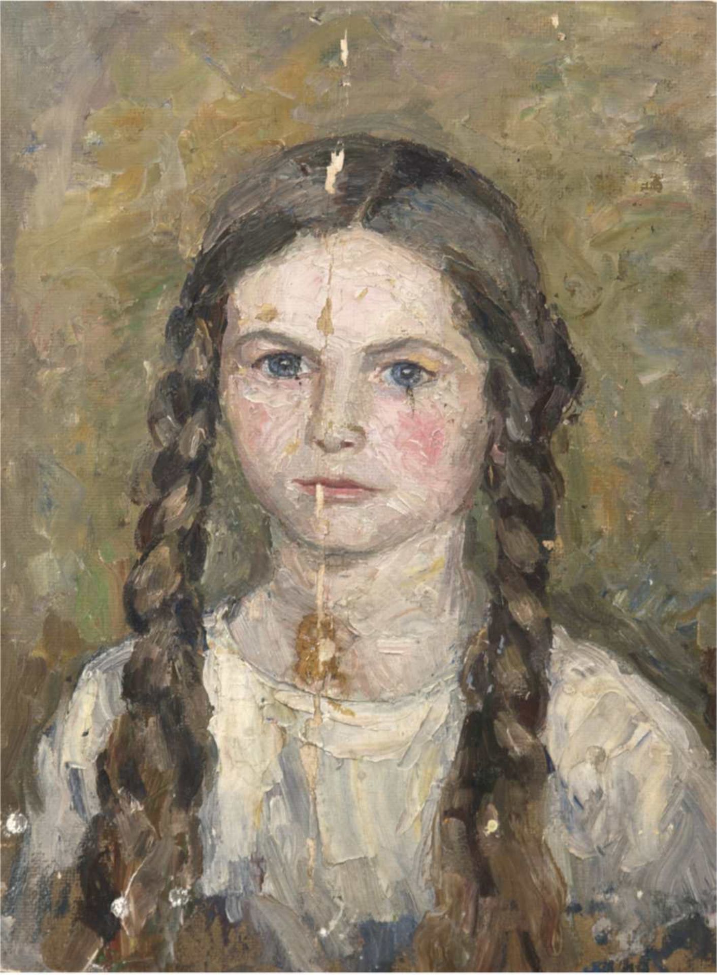 Abeking, Elly (1876 Berlin-1945 Althagen, Ahrenshoop) zugeschrieben "Junges Mädchen",verso A