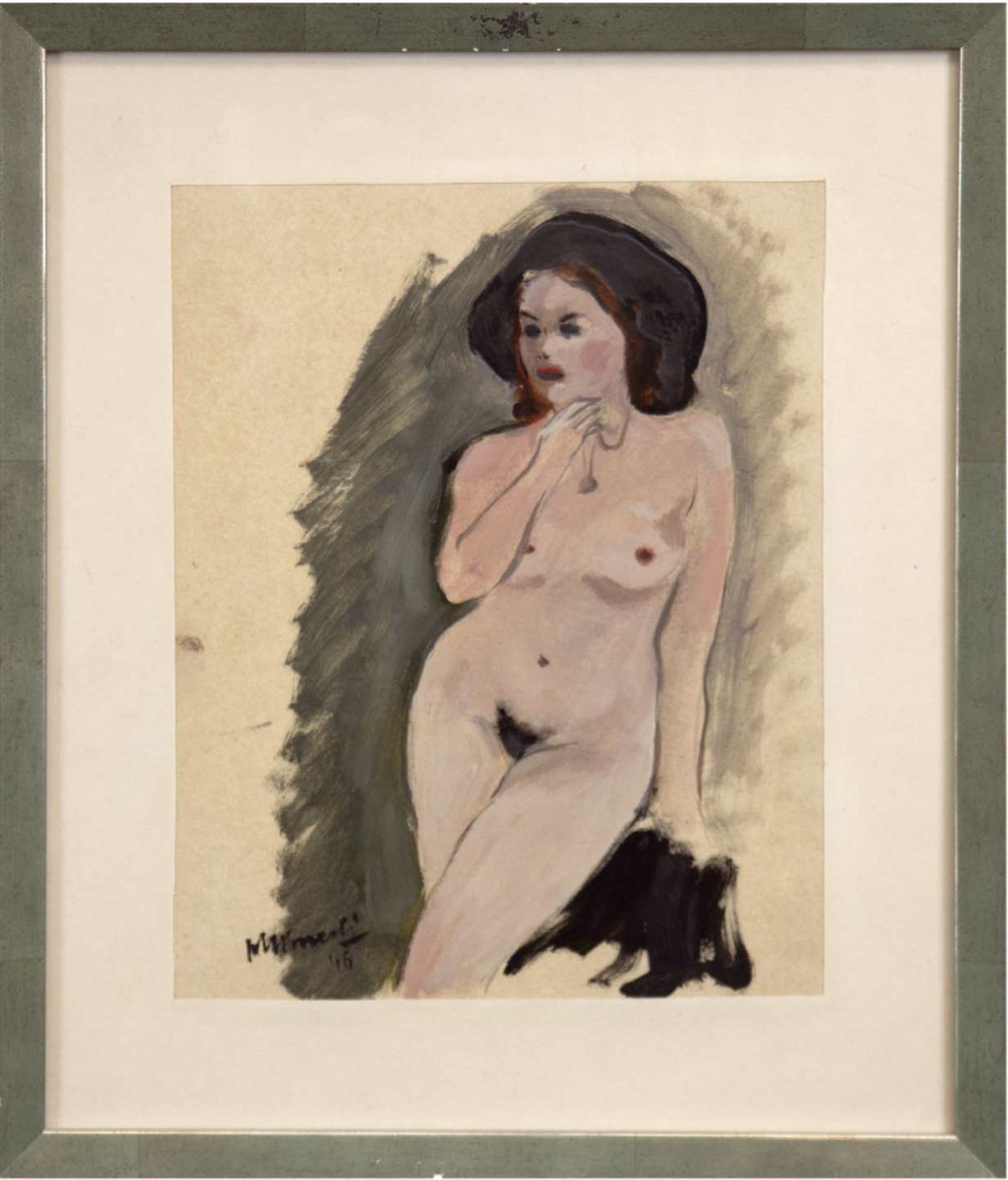 Brzeski, Janus Maria (1907 Warschau/Polen-1957 Krakau/Polen) "Weiblicher Akt",Aquarell/Gouach
