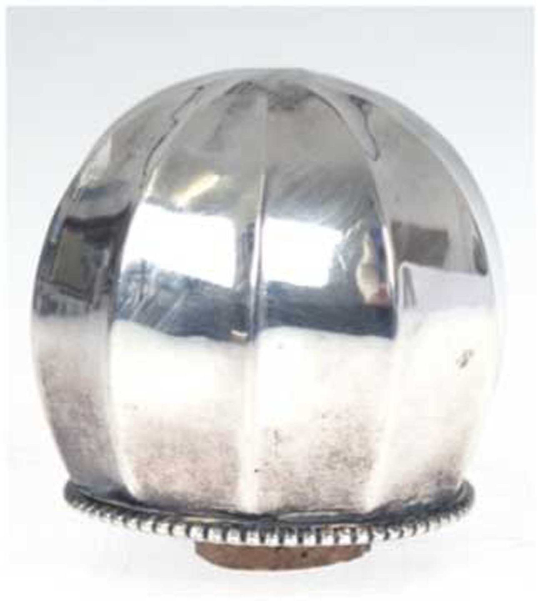 Flaschen-Stopfen, Kork mit 800er Silbermontierung, punziert, ca. 25 g, Dm. 5 cm