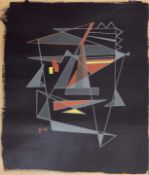 Monogrammist "LK" "Abstrakt", Gouache, monogr. u. dat. '56, 53x40 cm, hinter Glas undRahmen