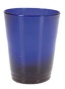 Biedermeier-Becher, kobaltblaues Glas mit Abriss, H. 9 cm