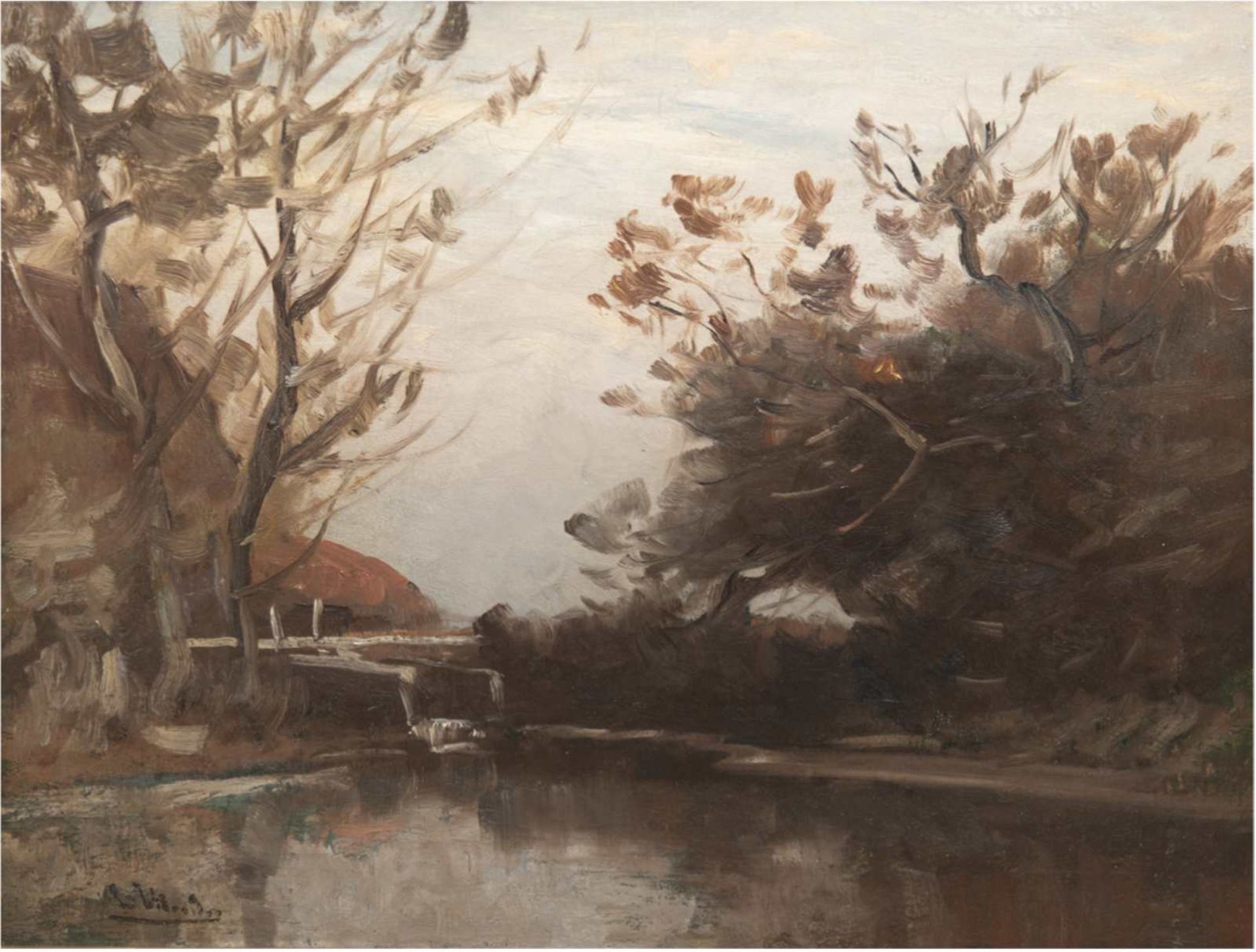 Willroider, Ludwig (1845 Villach, Kärnten-1910 Bernried am Starnberger See) "HerbstlichesSee
