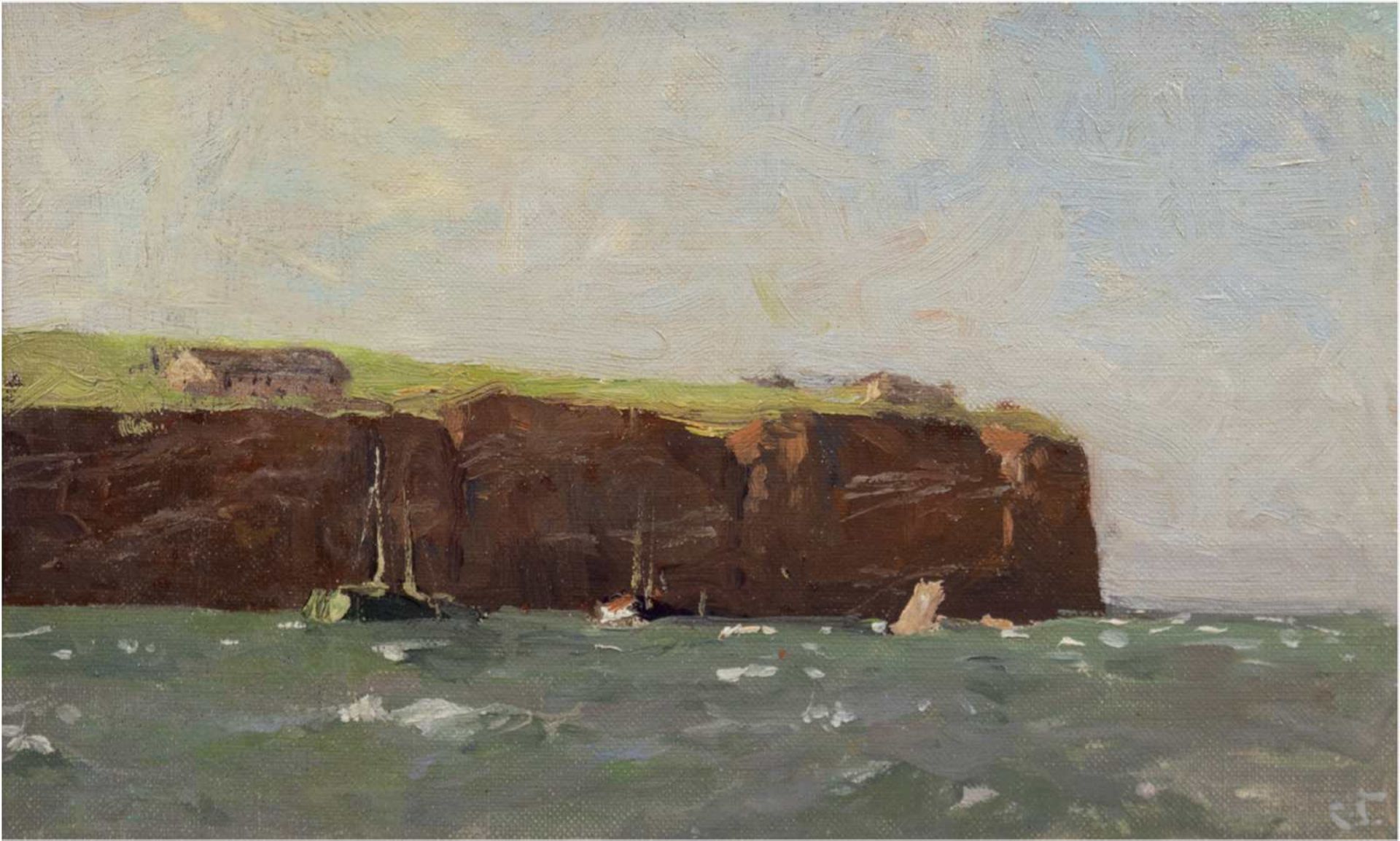 Sandrock, Leonhard (1867 Neumarkt-1945 Berlin) "Schiffe vor Helgoland", Öl/Lw., monogr.u.r.,