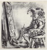 Weber, Andreas Paul (1883/93-1980) "Künstler im Atelier", Litho., verso Nachlaßstempel,Blat