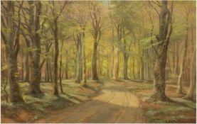 Jensen, Carl Milton (1855-1928) "Frühlingserwachen im Wald", Öl/Lw., sign. u.r. und dat.192