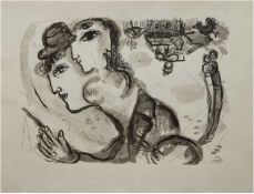 Chagall, Marc (1887 Liosno-1985 Saint Paul-de-Vence) "Liebespaar", Litho, in der Plattesign.,