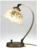 Tischlampe/Wandlampe, 20er Jahre, 1-flammig, Metallfußgestell, vestellbarer, gebogener Armmi