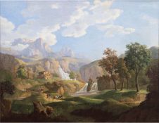 Preller, Friedrich der Ältere (1804 Eisenach-1878 Weimar) "Romantische Gebirgslandschaft mit