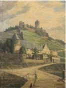 Möhren, Jean (1875 Elberfeld-1954 Köln) "Beilstein an der Mosel-Burg Metternich", Öl/Lw.,
