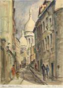 Moeller-Schlünz, Fritz (1900 Schwaan-1990 Lübeck) "Paris, Sacre-Coeur", Aquarell, auf Passe