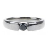 Ring, 925er AG, blauer Brillant ca. 0,20 ct., RG 53, , Innendurchmesser 16,8 mm