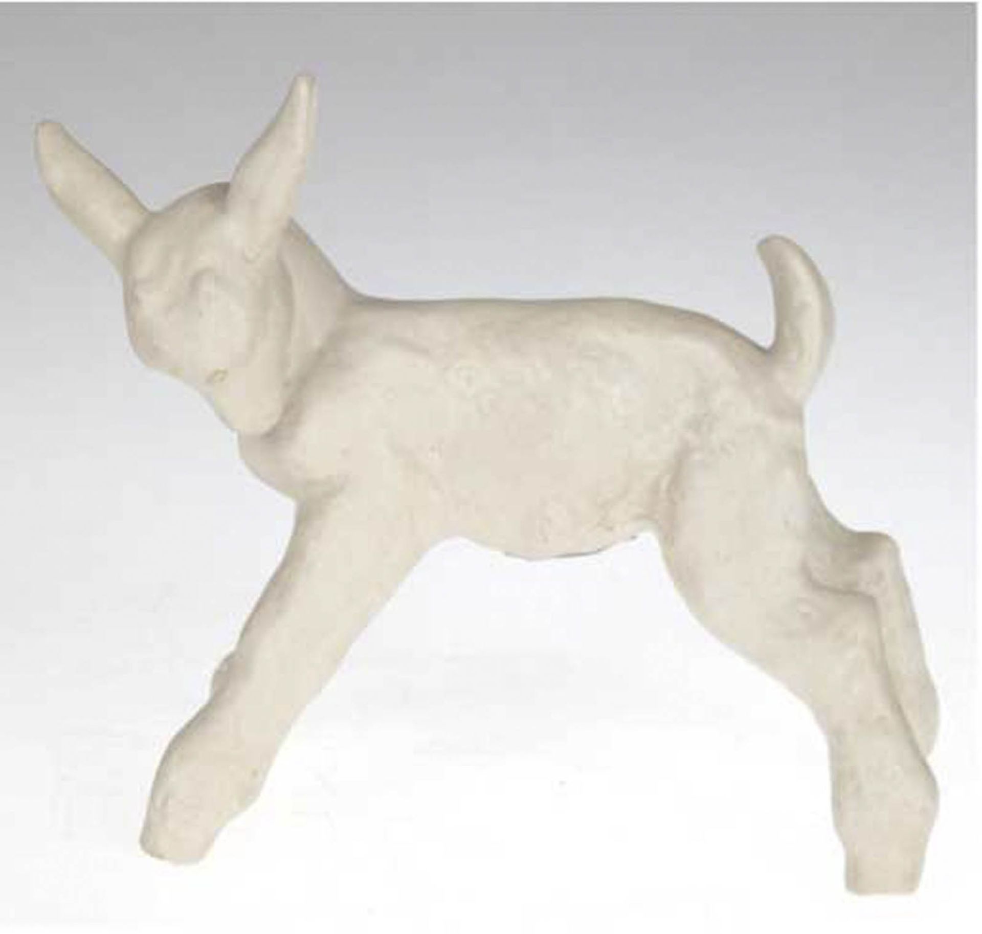 Figur "Zicklein", Schaubach Kunst, weißes Bisquitporzellan, unterseitig gemarkt, H. 13 cm