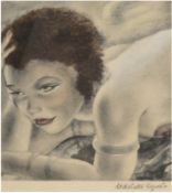 Lydis, Mariette (1894 Wien-1970 Buenos Aires) "Weiblicher Halbakt", Farbradierung, handsign.