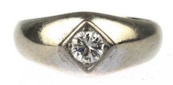 Brillant-Ring, 750er WG, Brillant-Solitär von ca. 0,43 ct., lupenrein-VVS, Ges.-Gew. 6,61 g,