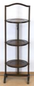 Etagere, um 1920, Eiche, mit 3 runden, klappbaren Ebenen, H.90 cm, Dm. 26 cm