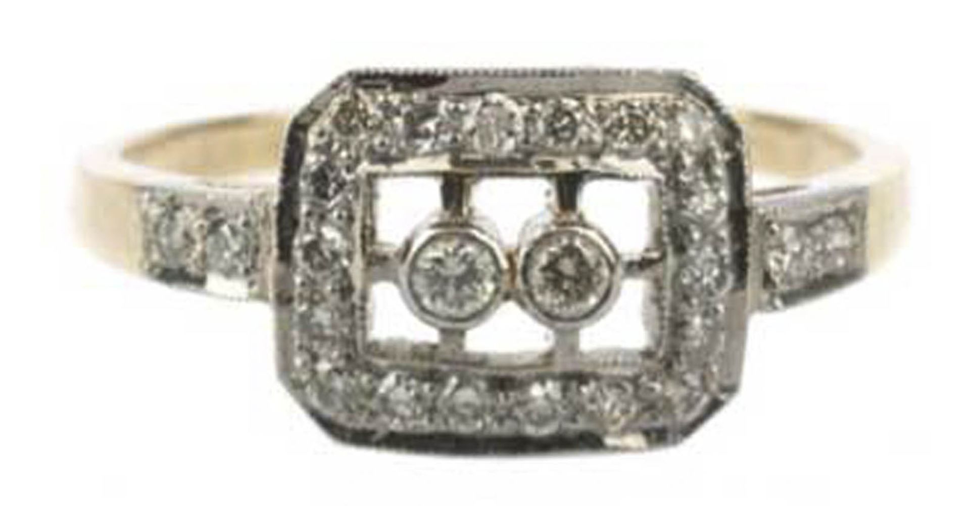 Ring, 750er GG, Gew. 3,7 g, Brillanten 0,35 ct., RG 56, Innendurchmesser 17,8 mm