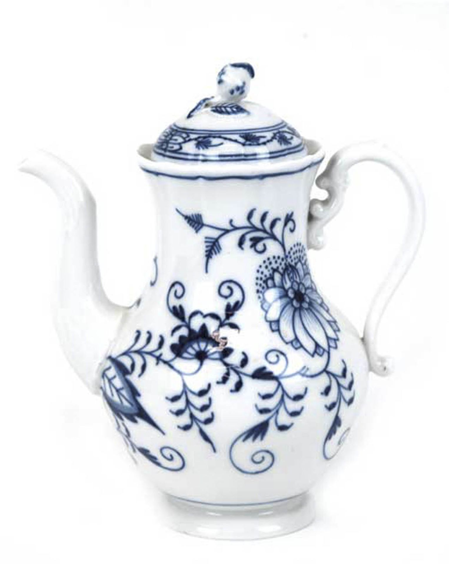 Meissen-Kaffeekanne, Zwiebelmuster, 2. Wahl, H. 19 cm