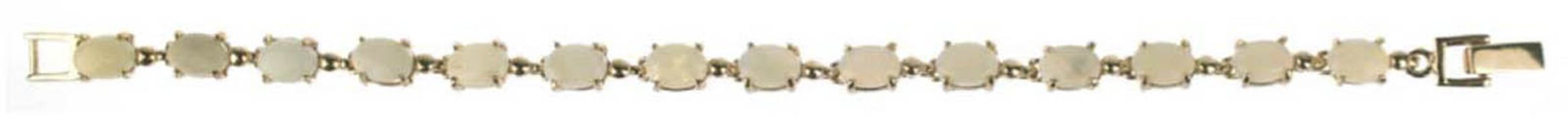 Armband, 925er AG, rose vergoldet, 14 echte Opale, Länge ca. 20 cm