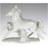 Figurengruppe "Zwei Pferde", Schaubach Kunst, Porzellan, weiß glasiert, unterseitig gemarkt,