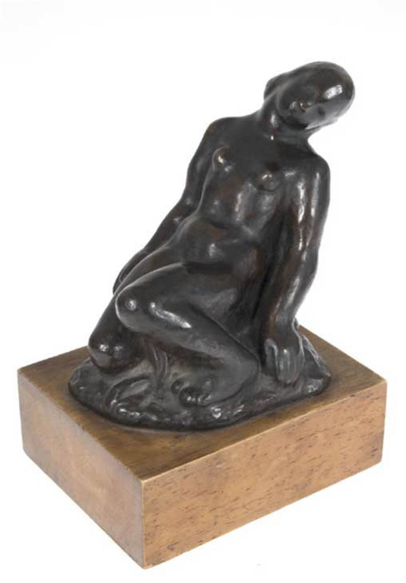 Rothstein, Irma (1906 Rostow, Rußland-1971 New York) "Kniender weiblicher Akt", Bronze, dunk