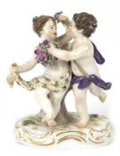 Meissen-Figurengruppe "Tanzende Kinder", (Schwertermarke 1850-1924), Entwurf von Michael Vict