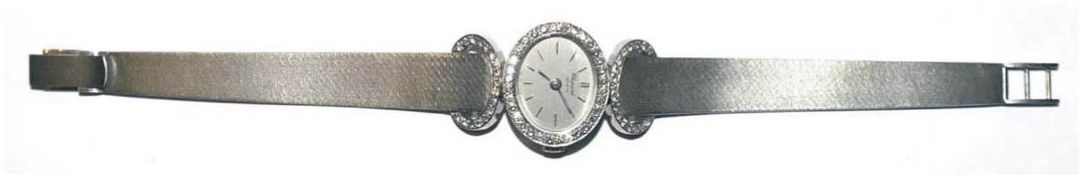 Damen-Armbanduhr "Chopard Genève", 750er WG, Handaufzug, Schauseite besetzt 68 lupenreinen B