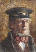 Polnischer Maler "Mann mit Mütze", um 1900, Öl/Mp., undeutl. sign. o.l., 13x9 cm, Rahmen