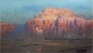 Schlubeck, Arthur (1875-ca. 1945) "Der Ayers Rock im National Park in Australien", Öl/Lw., s