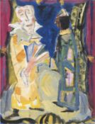 Zille, Rainer (1945-2005) "Im Theater", Aquarell/Gouache/Papier, sign. u.r. und dat.'86, 48x3