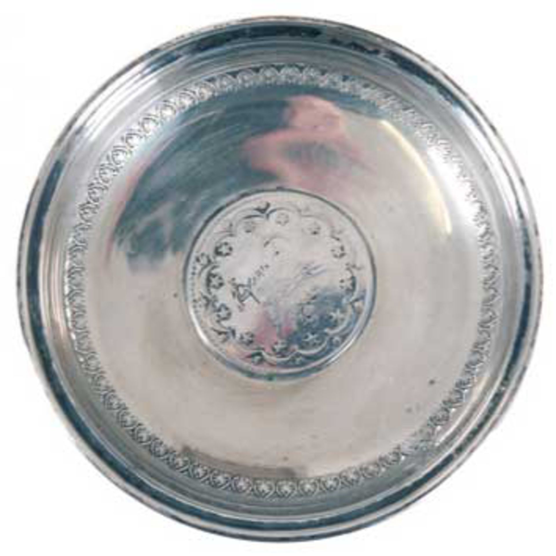 Münzschälchen, Orient, Silber geprüft, ca. 51 g., Dm. 10 cm