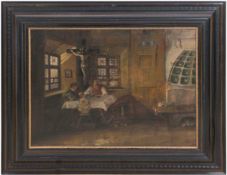 Eglseder (19. Jh.) "Bergische Bauernstube", Öl/Lw., signiert u.r., 60x80 cm, Rahmen