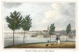 "Vorstadt St. Georg und die Alster-Gegend", Original-Litho aus dem Verlag Nestler & Melle,Hamburg um