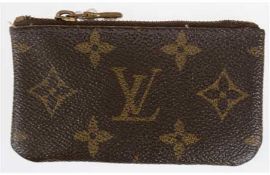 Louis-Vuitton-Portemonnai "Sarah", braunes Leder mit Monogramm, innenseitig gespempelt,