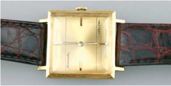 Armbanduhr "Felca Airmaster", Handaufzug, vergoldetes, quadratisches Zifferblatt, 2,5x2,5cm, mit 4