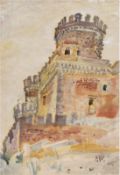 Weiser, Paul (1877 Erdmannsdorf- 1967 Gera) "Castillo", Aquarell/Papier, monogr., bez. unddat.