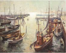 Kreibich, O. "Hafen von Hörnum auf Sylt", Öl/Hf., sign. und bez. u.r., dat. '50, 70x107cm, Rahmen