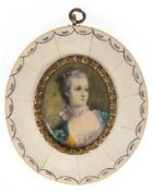 Miniatur "Kronprizessin Marie von Bayern", Malerei auf Bein, rücks. betitelt, oval, 6x5cm, im