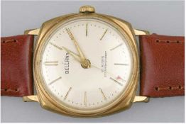 Herren-Armbanduhr "Bellana", Dienstuhr, Handaufzug, vergoldetes Gehäuse, hellesZifferblatt, Dm. 2,