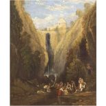 Muller, William, James (John) (1812 Bristol-1845 ebda.) "Wasserfälle von Tivoli", Öl/Holz,sign. u.