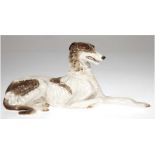 Porzellanfigur "Russischer Windhund", Nymphenburg, Entwurf Theodor Kärner, Entwurf 1906,Bemalung