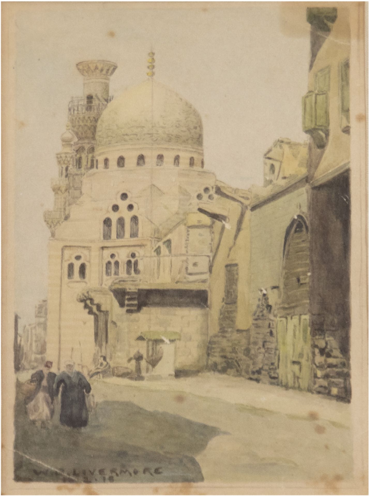 Livermore, W.G. "Orientalische Straßenszene", Aquarell, sign. u.l. und dat. 16.2.18,stockfleckig,