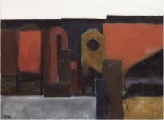 Lemmiche, Leif, Hedvard (1935-2019) "Abstrakte Darstellung", Öl/Lw., monogr. "LHL" u.l.,66x80 cm,