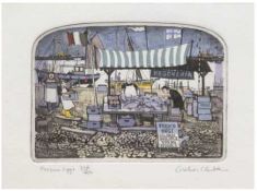 Clark, Graham (geb. 1941) "Fresco Oggi", Aquatintaradierung, 13x17 cm, hinter Glas imRahmen